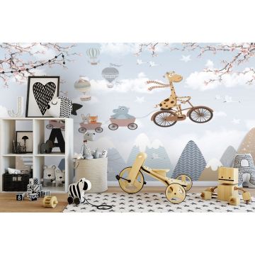 Обои виниловые на флизелине Design Studio 3D (Дизайн Студио 3Д) Детские Прогулка над разноцветными горами Акварель (NKID-012)