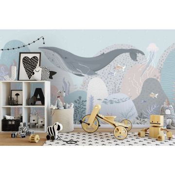 Обои виниловые на флизелине Design Studio 3D (Дизайн Студио 3Д) Детские Кит в морской глубине Песок (NKID-016)