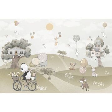 Обои виниловые на флизелине Design Studio 3D (Дизайн Студио 3Д) Детские Животные на прогулке Акварель (NKID-017)