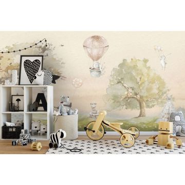 Обои виниловые на флизелине Design Studio 3D (Дизайн Студио 3Д) Детские Животные на пикнике Канвас (NKID-018)