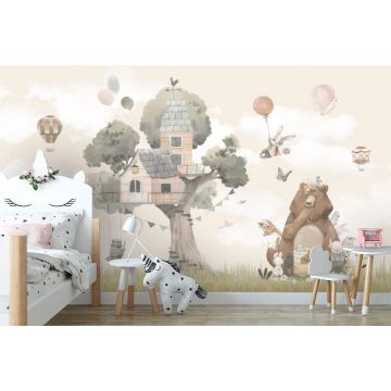 Обои виниловые на флизелине Design Studio 3D (Дизайн Студио 3Д) Детские Животные на отдыхе Акварель (NKID-019)