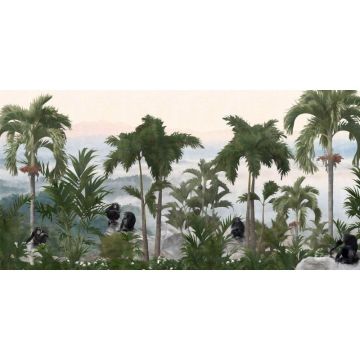 Обои виниловые на флизелине Design Studio 3D (Дизайн Студио 3Д) Джунгли Обезьяны в тропиках Канвас (DJ-014)