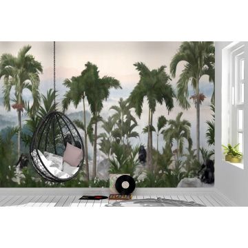 Обои виниловые на флизелине Design Studio 3D (Дизайн Студио 3Д) Джунгли Обезьяны в тропиках Канвас (DJ-014)