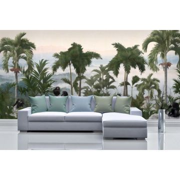 Обои виниловые на флизелине Design Studio 3D (Дизайн Студио 3Д) Джунгли Обезьяны в тропиках Канвас (DJ-014)