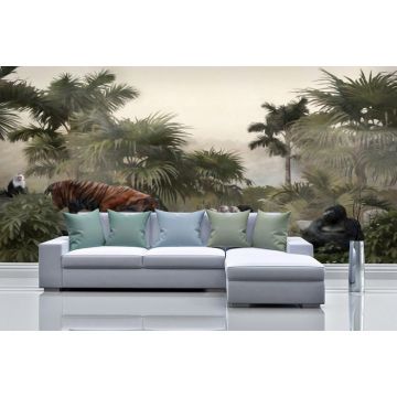 Обои виниловые на флизелине Design Studio 3D (Дизайн Студио 3Д) Джунгли Животные в тропиках Песок (DJ-016)