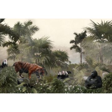 Обои виниловые на флизелине Design Studio 3D (Дизайн Студио 3Д) Джунгли Животные в тропиках Бесшовная Фреска Classic (DJ-016)
