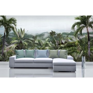 Обои виниловые на флизелине Design Studio 3D (Дизайн Студио 3Д) Джунгли Лимуры в тропиках Песок (DJ-019)