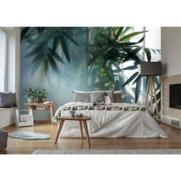 Обои виниловые на флизелине Design Studio 3D (Дизайн Студио 3Д) За стеклом Бамбук в туманной дымке Канвас (TG-007)