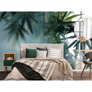 Обои виниловые на флизелине Design Studio 3D (Дизайн Студио 3Д) За стеклом Бамбук в туманной дымке Акварель (TG-007)