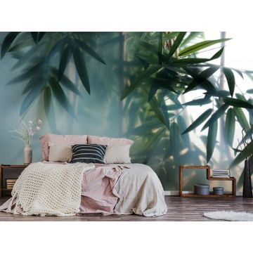 Обои виниловые на флизелине Design Studio 3D (Дизайн Студио 3Д) За стеклом Бамбук в туманной дымке Бесшовная Фреска Classic (TG-007)