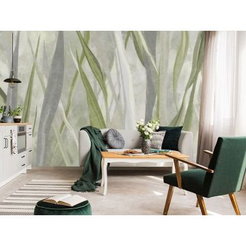 Обои виниловые на флизелине Design Studio 3D (Дизайн Студио 3Д) Avangard Стебли травы красками Бесшовная Фреска Ultra (AVG-021)