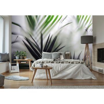 Обои виниловые на флизелине Design Studio 3D (Дизайн Студио 3Д) За стеклом Листья папоротника за стеклом Акварель (TG-010)