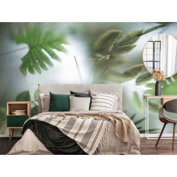 Обои виниловые на флизелине Design Studio 3D (Дизайн Студио 3Д) За стеклом Лиственный гербарий за стеклом Песок (TG-012)