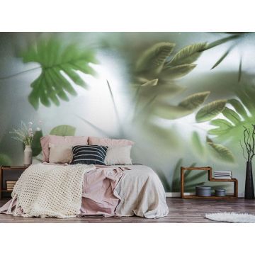 Обои виниловые на флизелине Design Studio 3D (Дизайн Студио 3Д) За стеклом Лиственный гербарий за стеклом Канвас (TG-012)