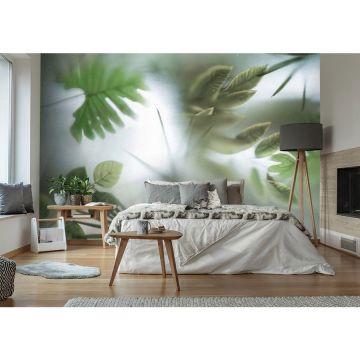 Обои виниловые на флизелине Design Studio 3D (Дизайн Студио 3Д) За стеклом Лиственный гербарий за стеклом Бесшовная Фреска Ultra (TG-012)