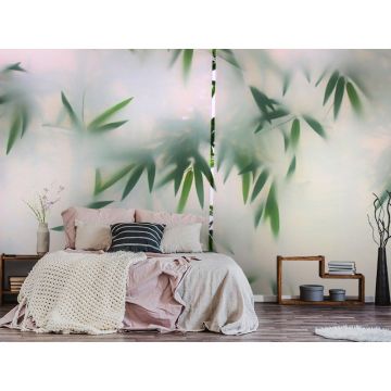 Обои виниловые на флизелине Design Studio 3D (Дизайн Студио 3Д) За стеклом Тропические листья за стеклом Песок (TG-014)