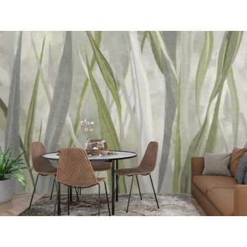 Обои виниловые на флизелине Design Studio 3D (Дизайн Студио 3Д) Avangard Стебли травы красками Акварель (AVG-022)