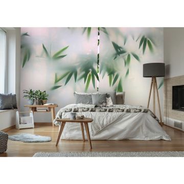 Обои виниловые на флизелине Design Studio 3D (Дизайн Студио 3Д) За стеклом Тропические листья за стеклом Бесшовная Фреска Ultra (TG-014)