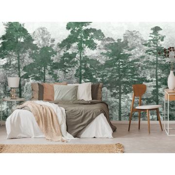 Обои виниловые на флизелине Design Studio 3D (Дизайн Студио 3Д) Изумруд Изумрудные деревья на хосте Песок (EMD-002)