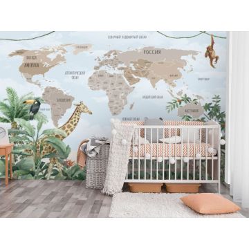 Обои виниловые на флизелине Design Studio 3D (Дизайн Студио 3Д) Карты Бежевая карта между тропиков Песок (CM-005)