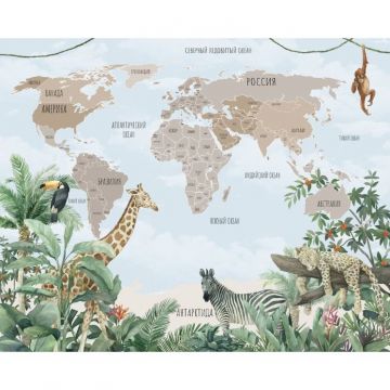 Обои виниловые на флизелине Design Studio 3D (Дизайн Студио 3Д) Карты Бежевая карта между тропиков Акварель (CM-005)