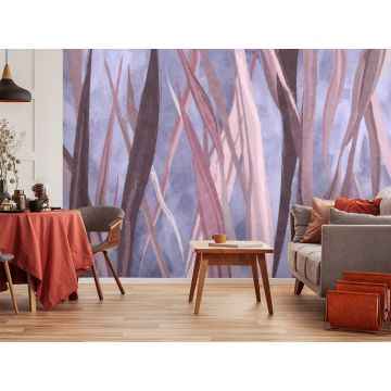 Обои виниловые на флизелине Design Studio 3D (Дизайн Студио 3Д) Avangard Стебли травы красками цвета заката Акварель (AVG-024)