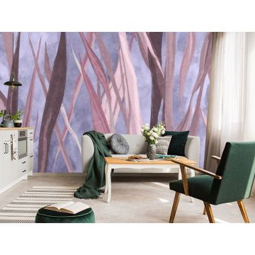 Обои виниловые на флизелине Design Studio 3D (Дизайн Студио 3Д) Avangard Стебли травы красками цвета заката Бесшовная Фреска Classic (AVG-024)