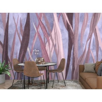 Обои виниловые на флизелине Design Studio 3D (Дизайн Студио 3Д) Avangard Стебли травы красками цвета заката Бесшовная Фреска Ultra (AVG-024)