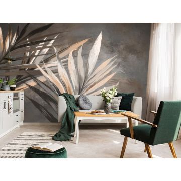 Обои виниловые на флизелине Design Studio 3D (Дизайн Студио 3Д) Avangard Ветви мелом в теплых тонах Бесшовная Фреска Гранд (AVG-025)