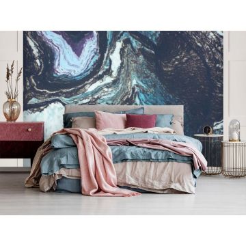 Обои виниловые на флизелине Design Studio 3D (Дизайн Студио 3Д) Каменная красота Камень в разрезе в голубых тонах Акварель (KK-039)