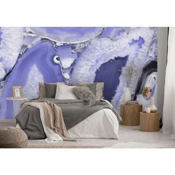 Обои виниловые на флизелине Design Studio 3D (Дизайн Студио 3Д) Каменная красота Мрамор фиолетового оттенка Акварель (KK-040)