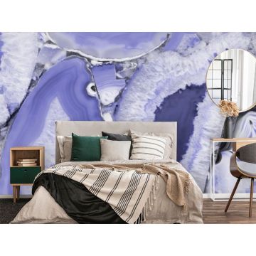 Обои виниловые на флизелине Design Studio 3D (Дизайн Студио 3Д) Каменная красота Мрамор фиолетового оттенка Бесшовная Фреска Гранд (KK-040)