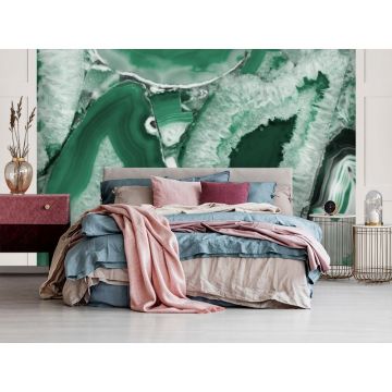 Обои виниловые на флизелине Design Studio 3D (Дизайн Студио 3Д) Каменная красота Рубиновый мрамор Бесшовная Фреска Classic (KK-041)