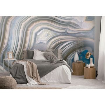 Обои виниловые на флизелине Design Studio 3D (Дизайн Студио 3Д) Каменная красота Каменные линии в пастельных тонах Бесшовная Фреска Гранд (KK-043)