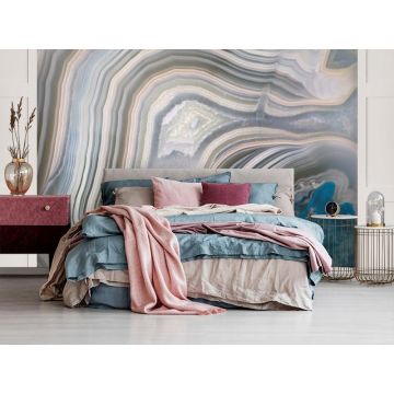 Обои виниловые на флизелине Design Studio 3D (Дизайн Студио 3Д) Каменная красота Каменные линии в пастельных тонах Бесшовная Фреска Ultra (KK-043)