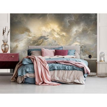 Обои виниловые на флизелине Design Studio 3D (Дизайн Студио 3Д) Каменная красота Роскошный камень в бежевых тонах Бесшовная Фреска Гранд (KK-044)