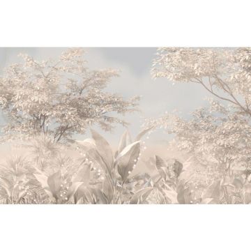 Обои виниловые на флизелине Design Studio 3D (Дизайн Студио 3Д) Нежность Листва в теплых тонах Бесшовная Фреска Гранд (NJ-005)