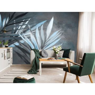 Обои виниловые на флизелине Design Studio 3D (Дизайн Студио 3Д) Avangard Ветви мелом в холодных тонах Акварель (AVG-027)