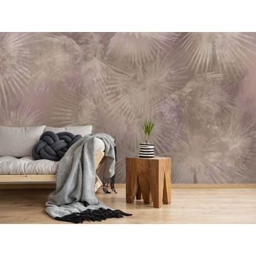 Обои виниловые на флизелине Design Studio 3D (Дизайн Студио 3Д) Нежность Листья папоротника в нежных тонах Акварель (NJ-014)