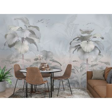 Обои виниловые на флизелине Design Studio 3D (Дизайн Студио 3Д) Нежность Пальмы в нежных тонах Песок (NJ-015)