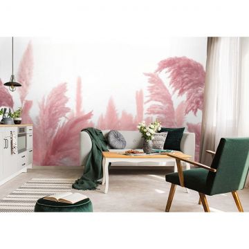 Обои виниловые на флизелине Design Studio 3D (Дизайн Студио 3Д) Нежность Поле колосьев в красных тонах Акварель (NJ-017)