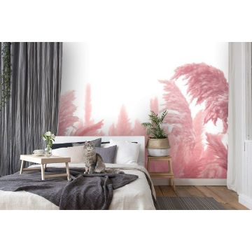 Обои виниловые на флизелине Design Studio 3D (Дизайн Студио 3Д) Нежность Поле колосьев в красных тонах Акварель (NJ-017)