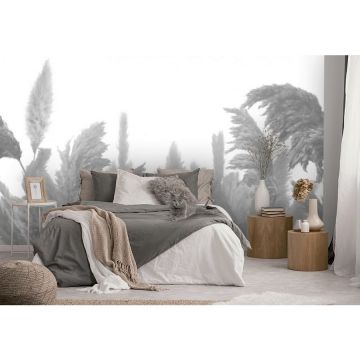 Обои виниловые на флизелине Design Studio 3D (Дизайн Студио 3Д) Нежность Поле колосьев в серых тонах Песок (NJ-019)