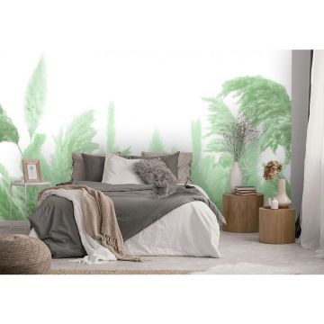 Обои виниловые на флизелине Design Studio 3D (Дизайн Студио 3Д) Нежность Поле колосьев в зеленых тонах Песок (NJ-020)