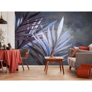 Обои виниловые на флизелине Design Studio 3D (Дизайн Студио 3Д) Avangard Ветви мелом в фиолетовых тонах Бесшовная Фреска Classic (AVG-028)