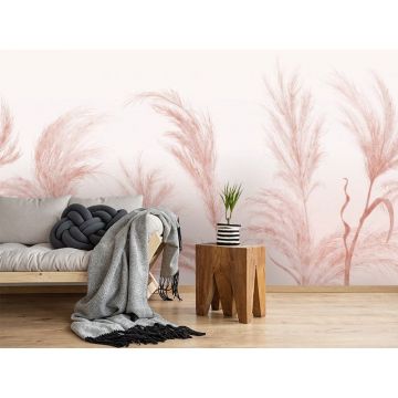 Обои виниловые на флизелине Design Studio 3D (Дизайн Студио 3Д) Нежность Колоски в красных тонах Песок (NJ-022)