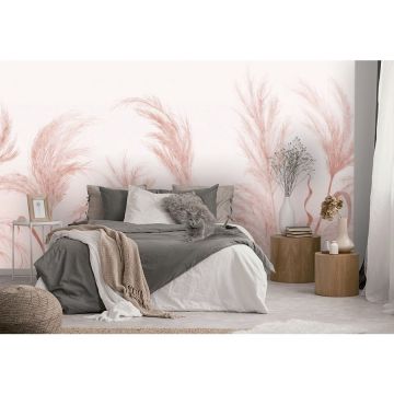 Обои виниловые на флизелине Design Studio 3D (Дизайн Студио 3Д) Нежность Колоски в красных тонах Бесшовная Фреска Classic (NJ-022)