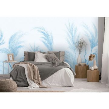 Обои виниловые на флизелине Design Studio 3D (Дизайн Студио 3Д) Нежность Колоски в синих тонах Песок (NJ-023)