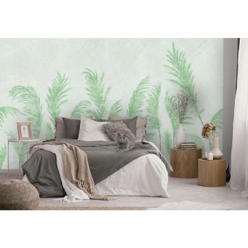 Обои виниловые на флизелине Design Studio 3D (Дизайн Студио 3Д) Нежность Художственные колосья в зеленых тонах Акварель (NJ-030)