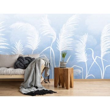 Обои виниловые на флизелине Design Studio 3D (Дизайн Студио 3Д) Нежность Колосья на небесном фоне Песок (NJ-033)